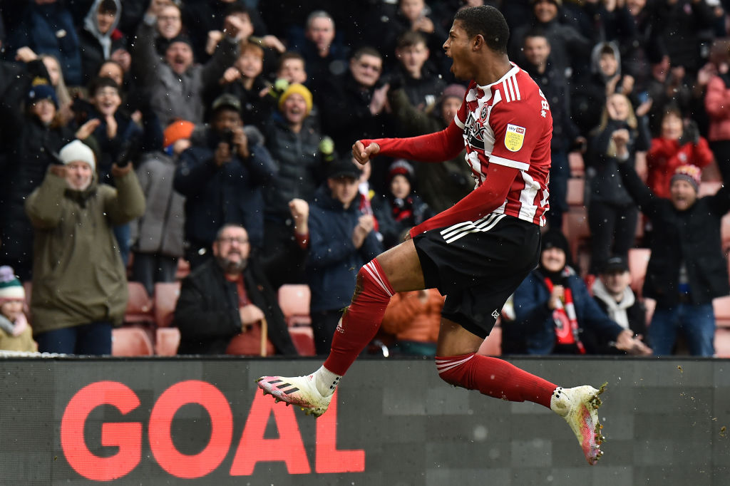 Rhian Brewster scores for Sheffield United against Bristol City